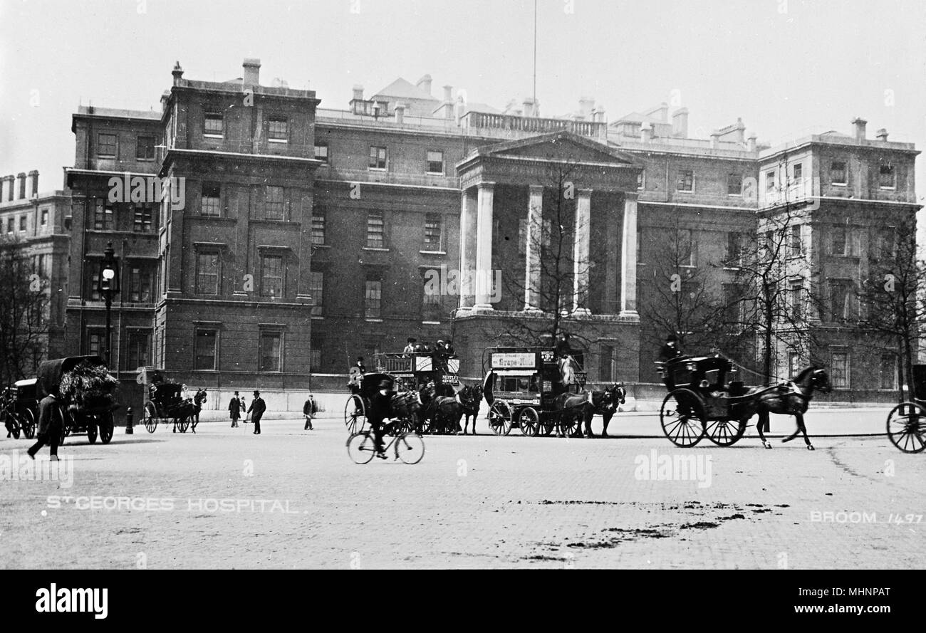 St George's Hospital, Hyde Park, London. Datum: ca. 1905 Stockfoto