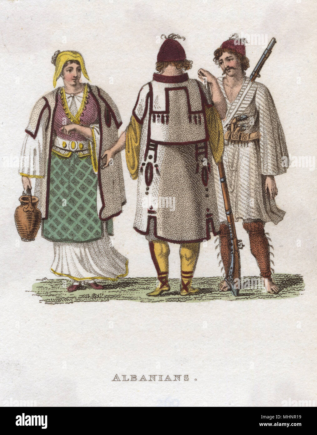 Eine Gruppe von Albanern. Datum: 1821 Stockfoto