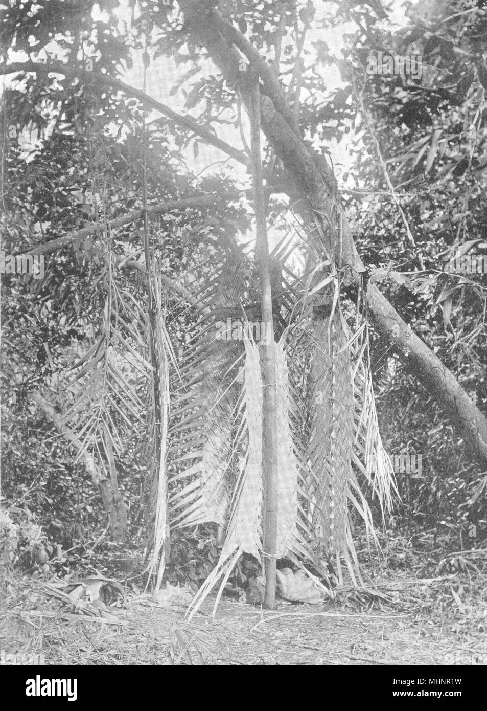 Melanesien. Melanesien. Ein Regen Schrein; 1900 alte antike vintage Bild drucken Stockfoto
