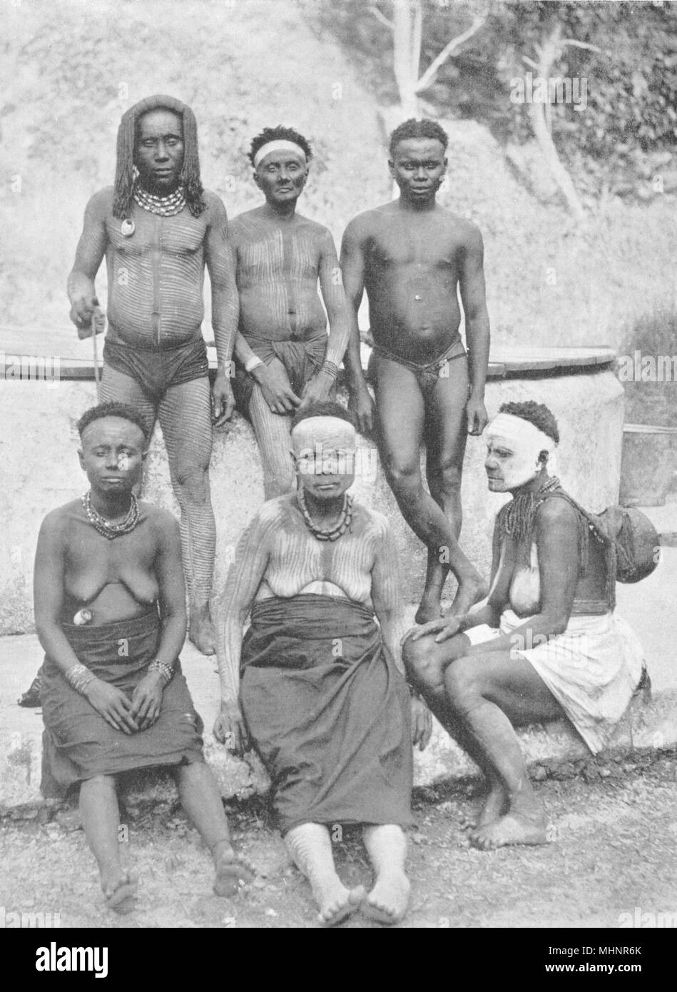 ANDAMAN INSELN. Trauer; lackiert Gelb ocker Oliv-grün Ton 1900 Stockfoto