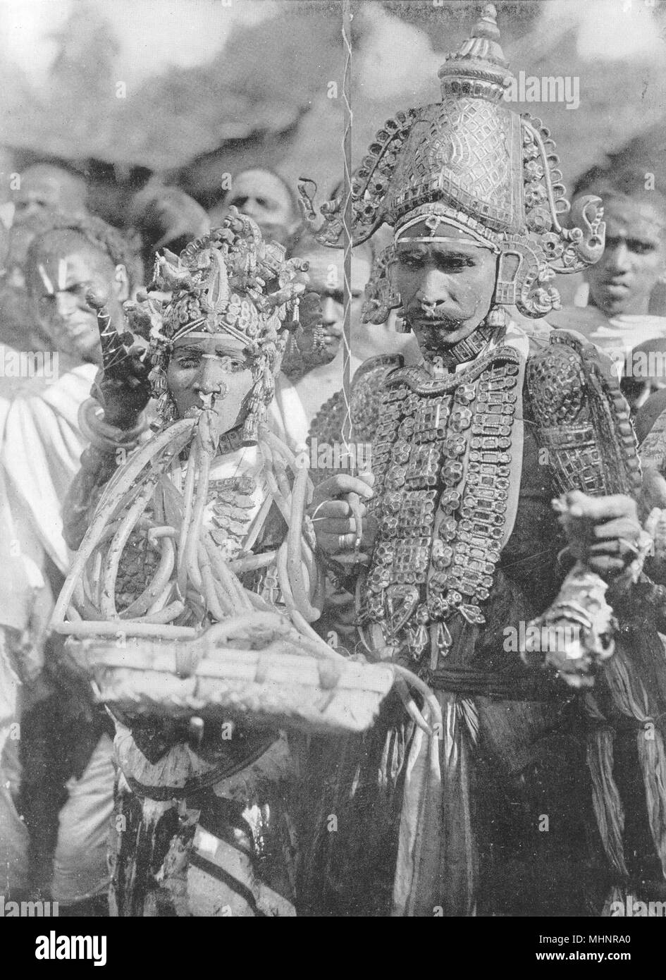 Indien. Fete Dorf Gottheit; Ankalamma; Tamil Sembadavans, virabhadra Sohn Siva 1900 Stockfoto