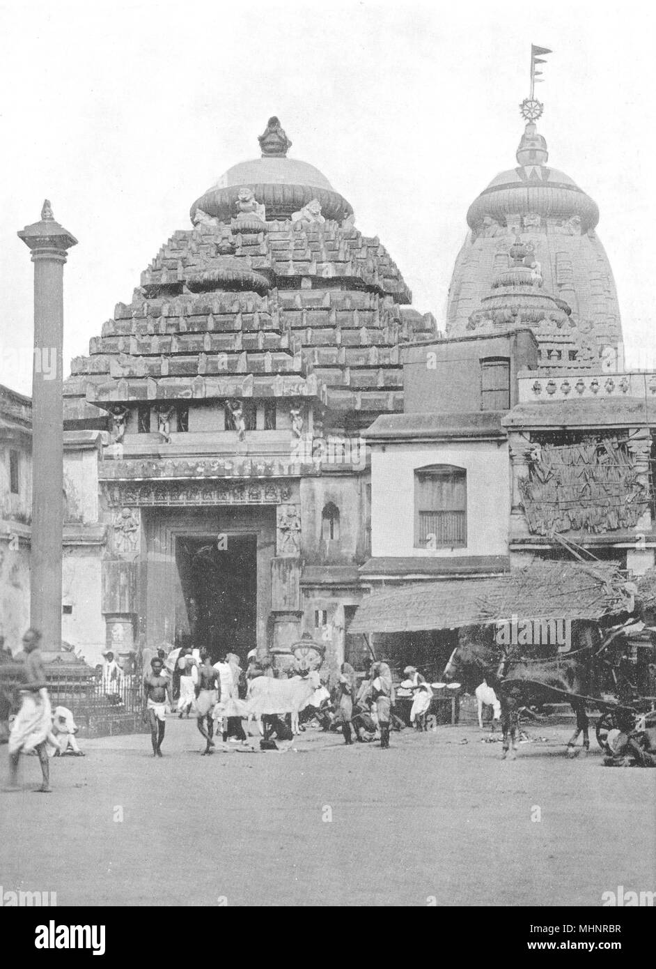 Indien. Der Tempel von Jagganath im Puri; Auto Festival; Rath jatra 1900 Drucken Stockfoto