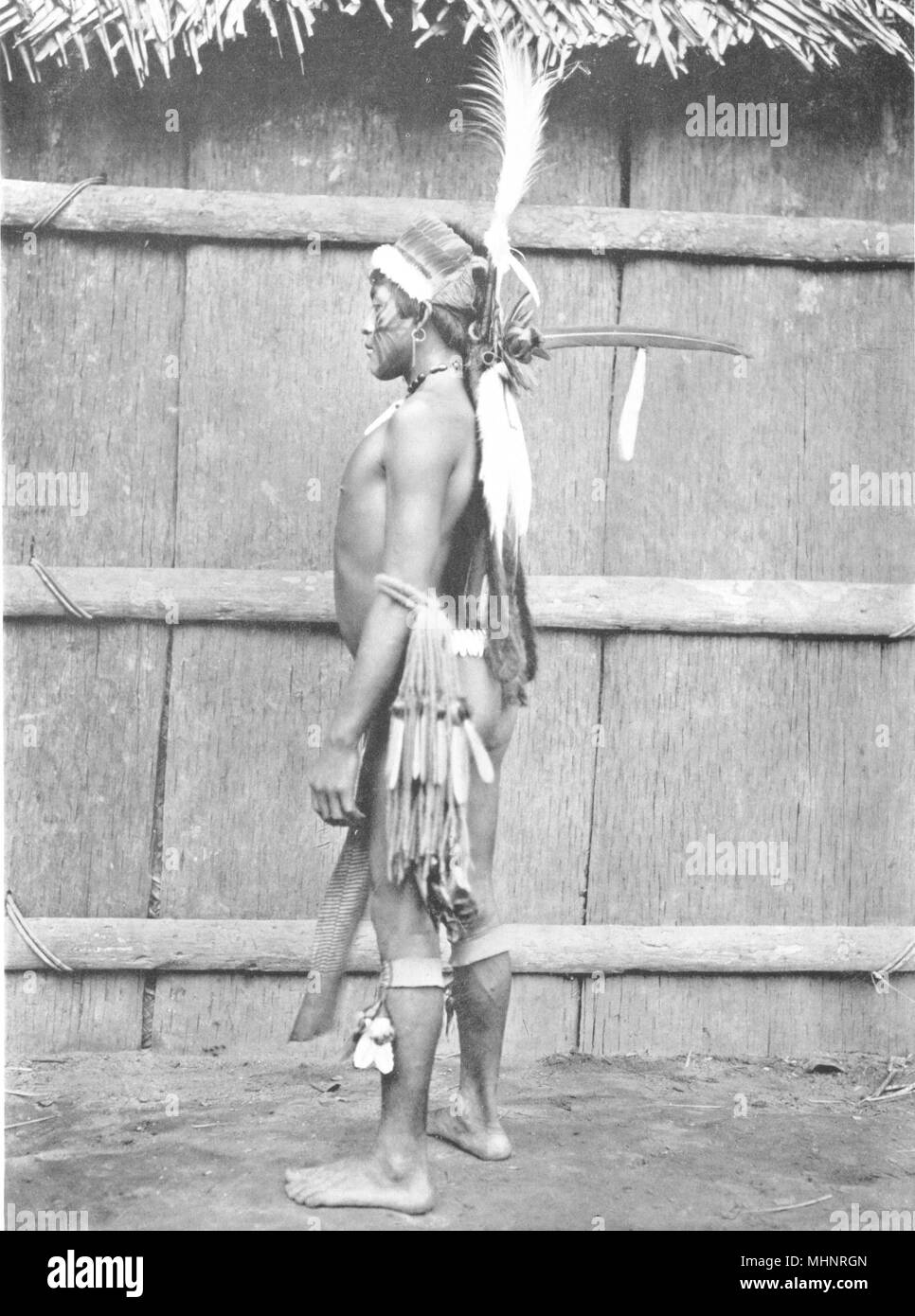 Brasilien. Ein tuyuka Inder in Gala Array; Uaupe River. Nord-west Brasilien 1900 Stockfoto