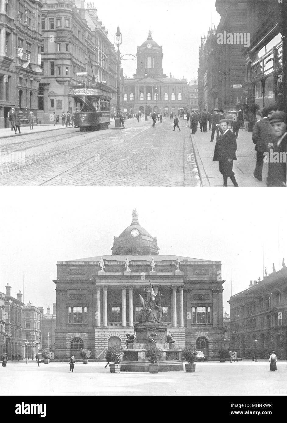 LIVERPOOL. Die Castle Street, Rathaus; das Rathaus, Exchange Flags 1900 Stockfoto