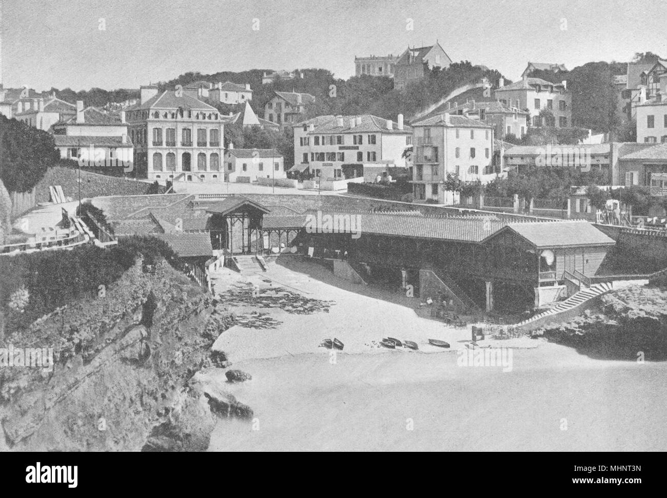 - PYRÉNÉES ATLANTIQUES. Biarritz. Post Vieux 1895 alte Bild drucken Stockfoto