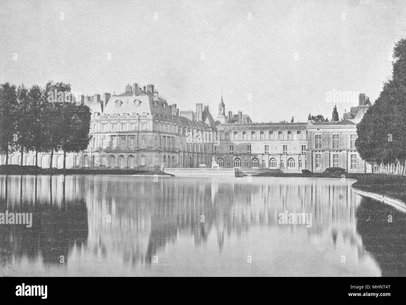 SEINE-ET-MARNE. Fontainebleau.de Pièce d'Eau 1895 alte antike Bild drucken Stockfoto