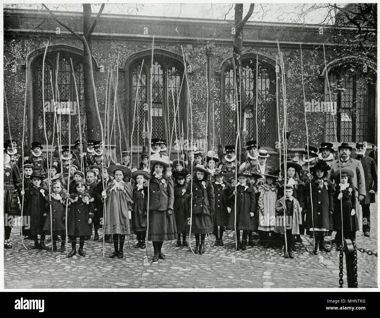 Die Grenze des Tower of London 1906 zu übertreffen Stockfoto