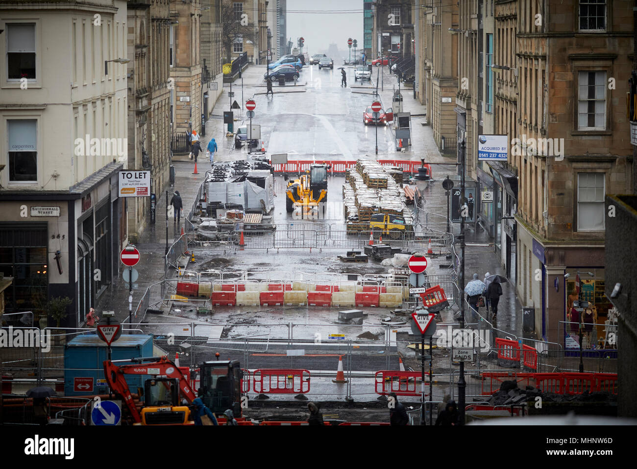 Glasgow in Schottland, Baustellen aus der Sauchiehall Street Stockfoto