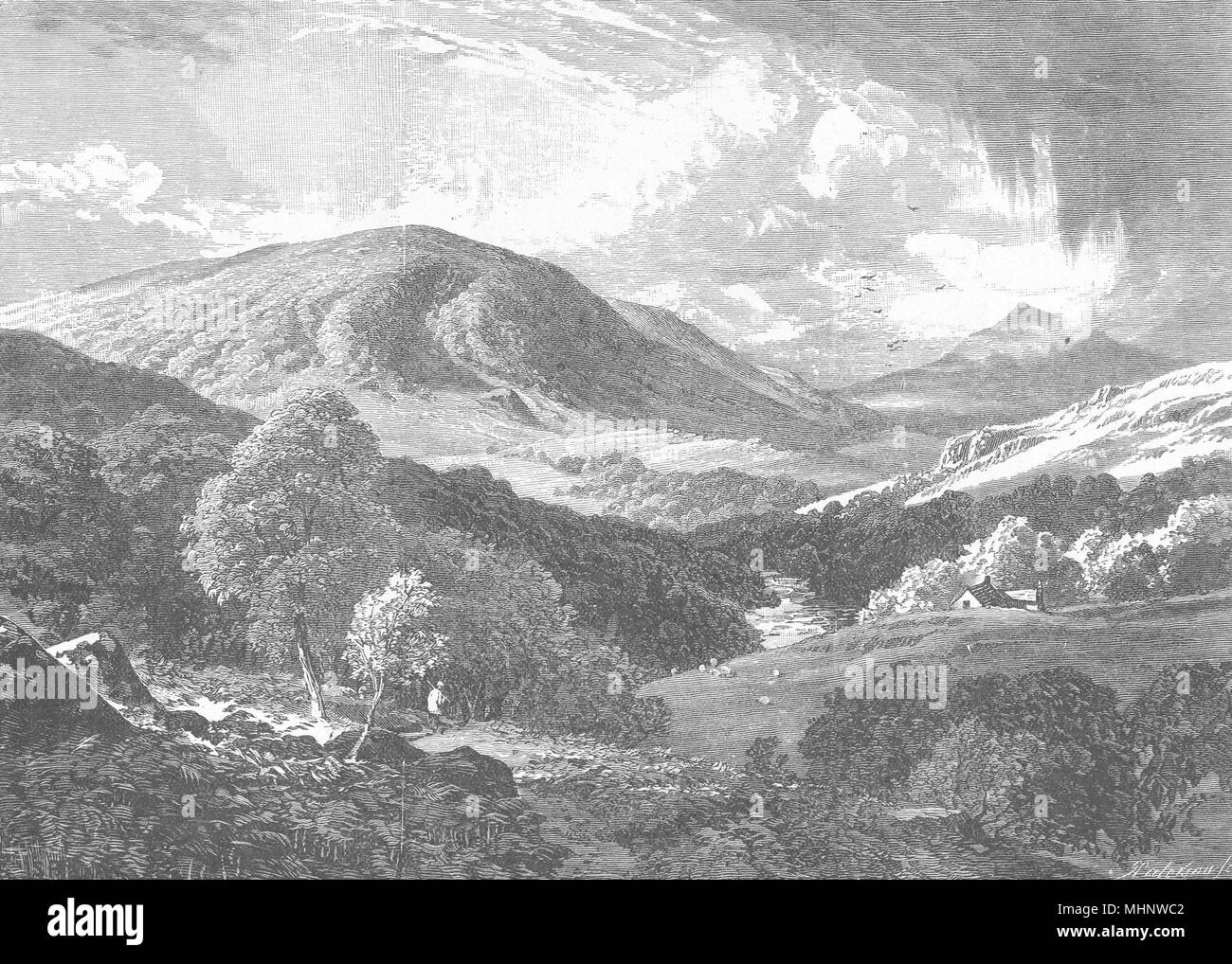 WALES. Ein weiterer Blick in die Liedr tal 1901 alte antike vintage Bild drucken Stockfoto