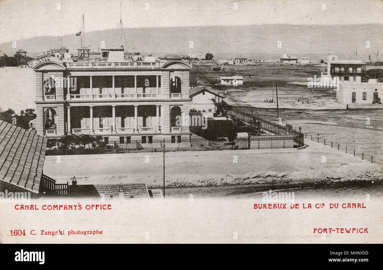 Büro der Canal Company, Port Tewfik (Hafen von Suez) in Suez, Ägypten Stockfoto