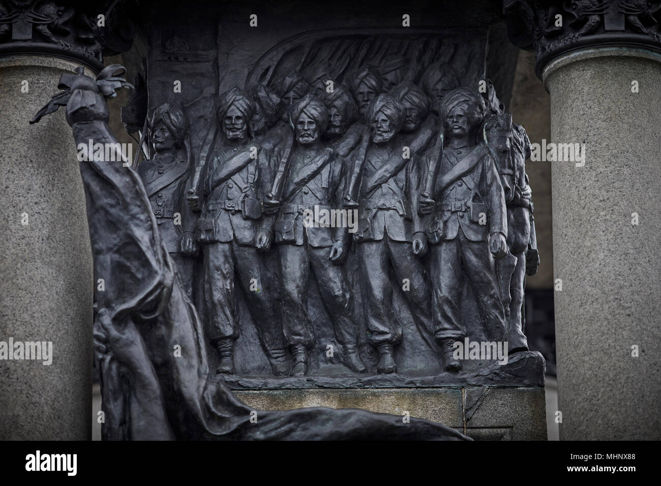 Glasgow in Schottland, Kelvingrove Park, Lord Frederick Sleigh Roberts, der Kandahar, Pretoria und Waterford statue Detail von Bildhauer Harry Bates Stockfoto
