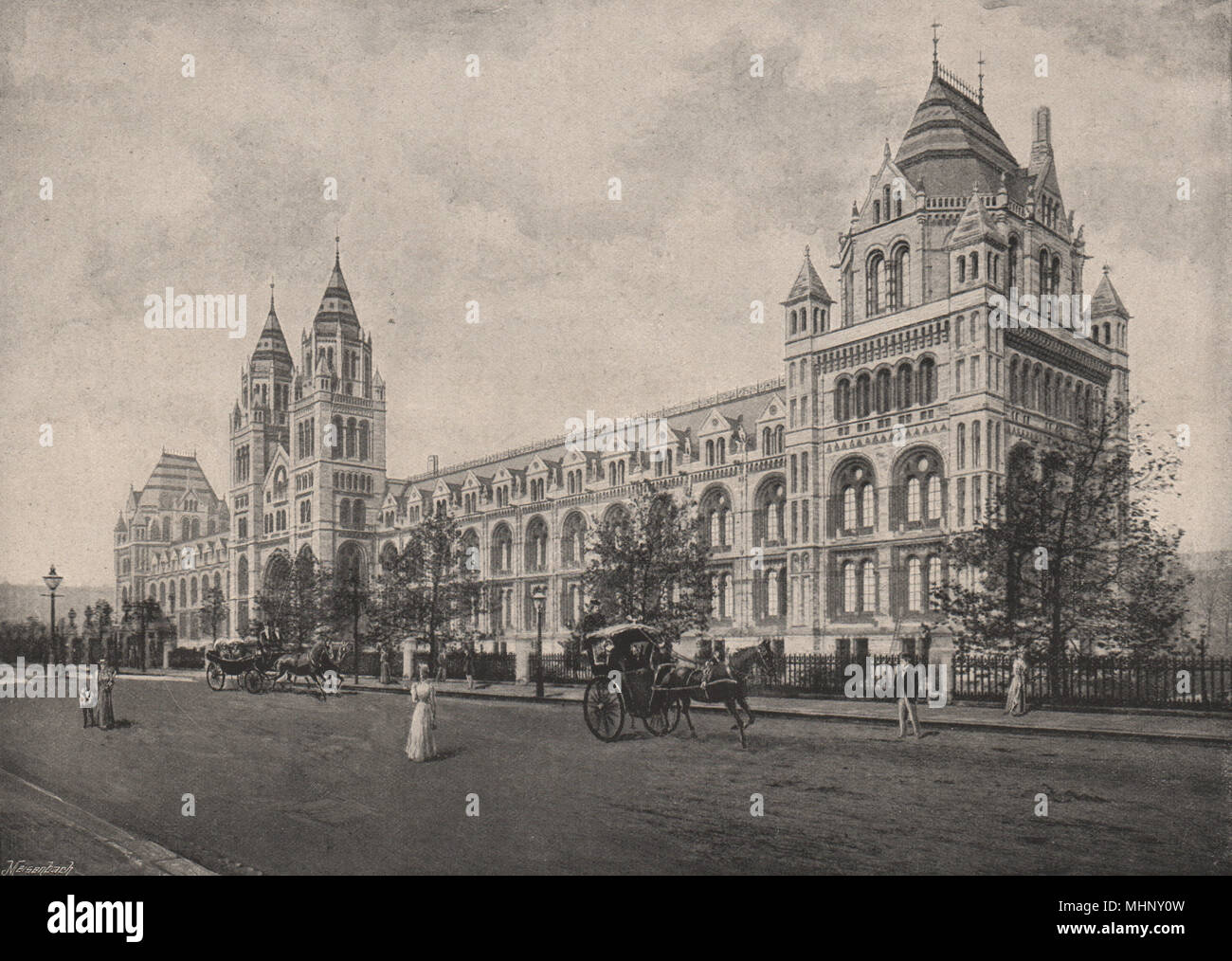Das Natural History Museum in South Kensington. London 1896 alten, antiken Drucken Stockfoto