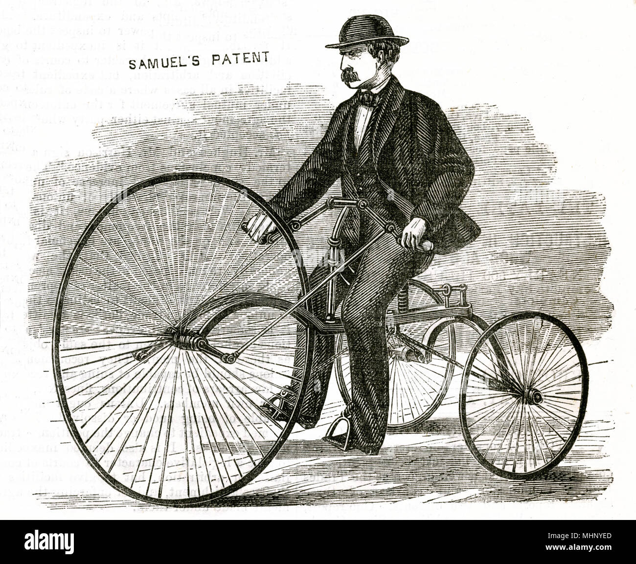 Velocipede, frühe Form des Fahrrads 1869 Stockfoto