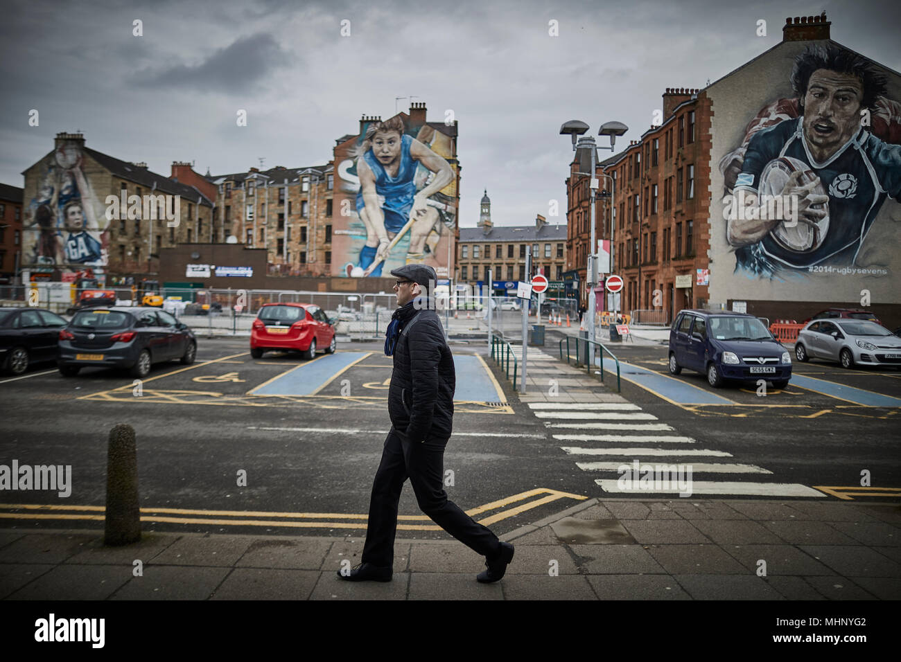 Glasgow in Schottland, Patrick Commonwealth 2014 Wandmalereien Stockfoto