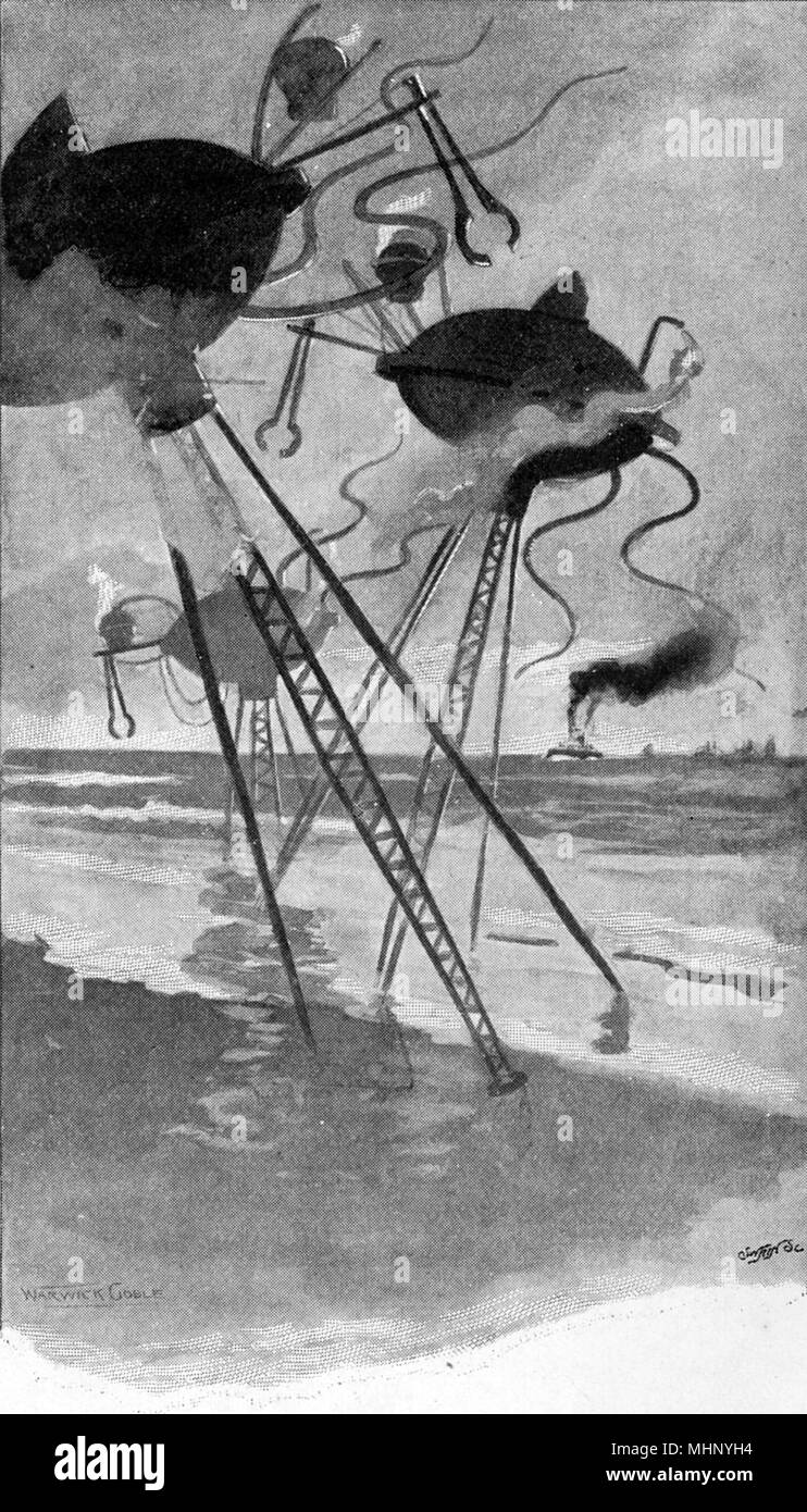 Krieg der Welten von H.G. Wells - Erste Veröffentlichung Stockfoto