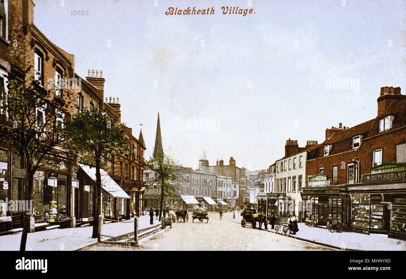 Blick hinunter Tranquil Vale, Blackheath Village, South-East London. Datum: ca. 1900 s Stockfoto