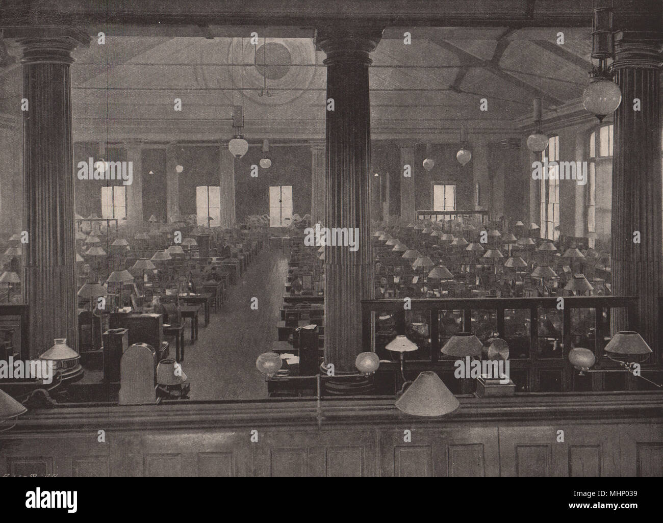 Der Telegraph instrument Galerien, General Post Office. London 1896 alten Drucken Stockfoto