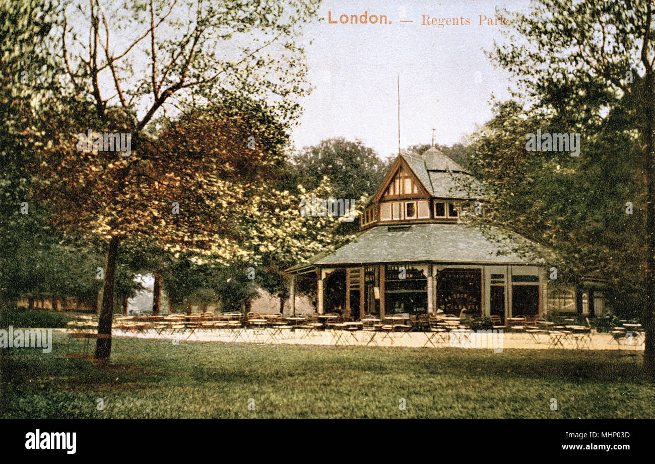 Runde Cafe im Regents Park, London. Datum: ca. 1900 s Stockfoto