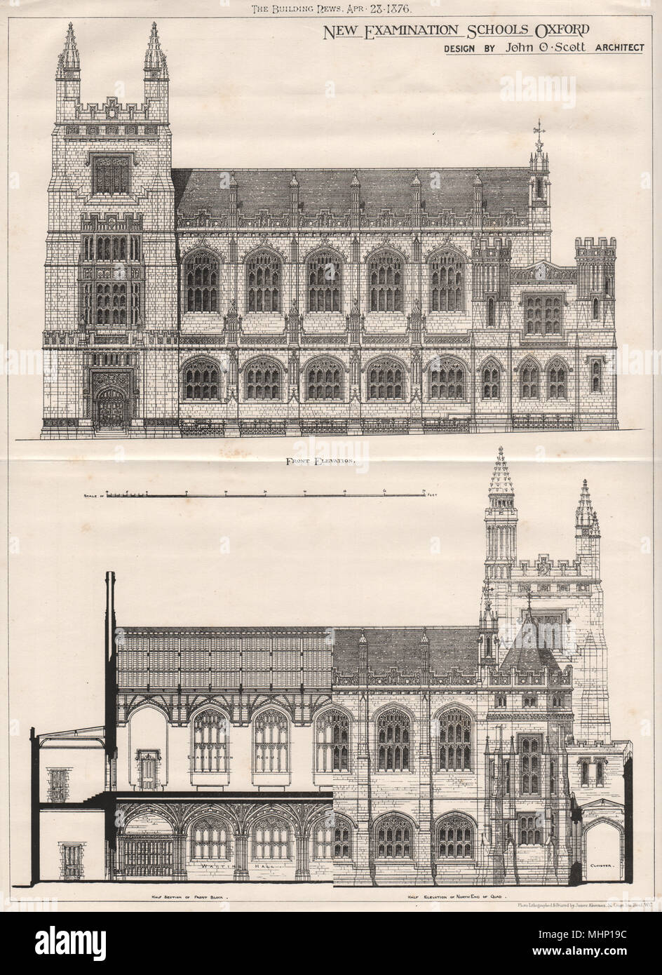 Neue Untersuchung School, Oxford; Design von John O. Scott Archt. Oxfordshire 1876 Stockfoto