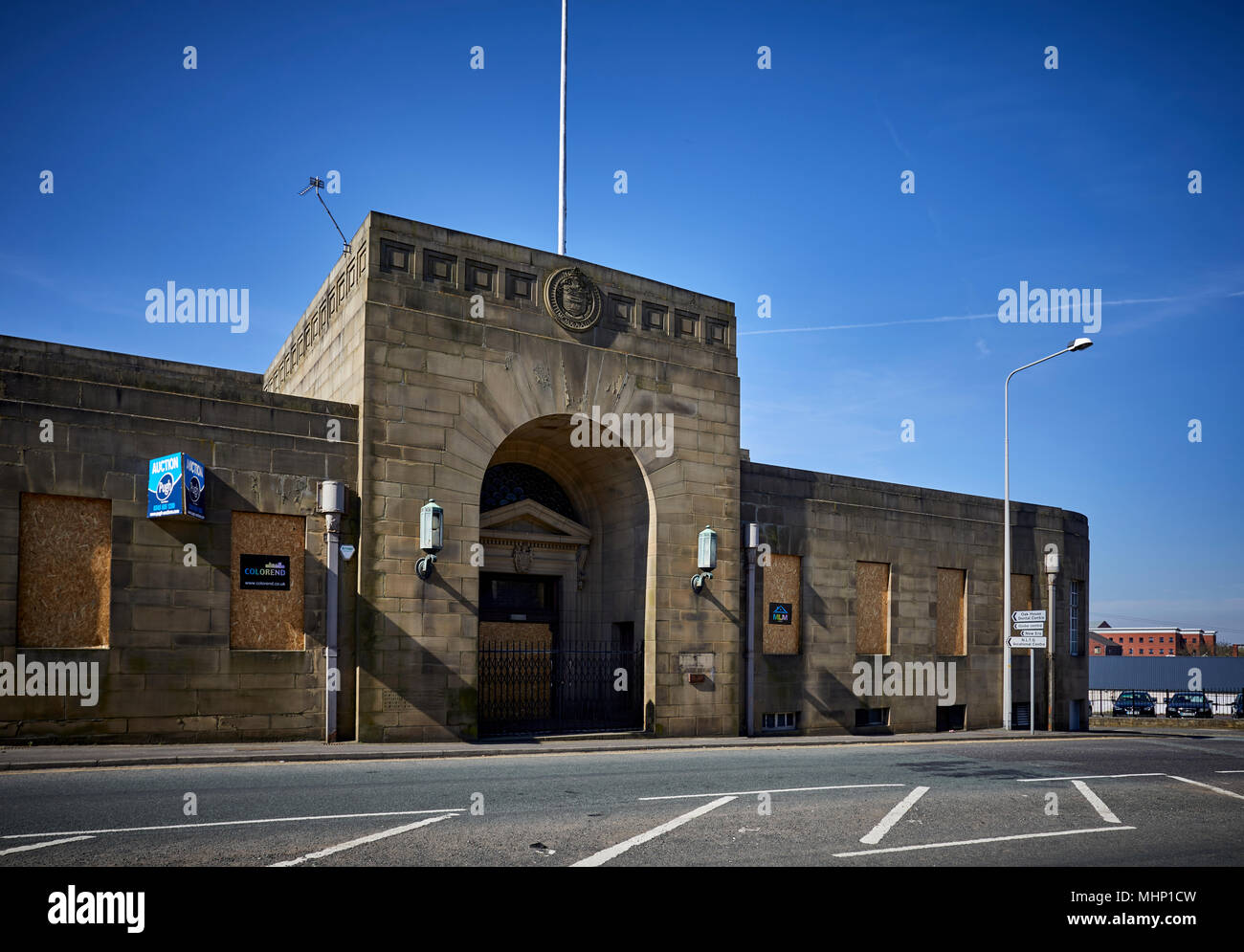 Ehemalige Accrington Polizeistation und Richter-gericht Manchester Road Stockfoto