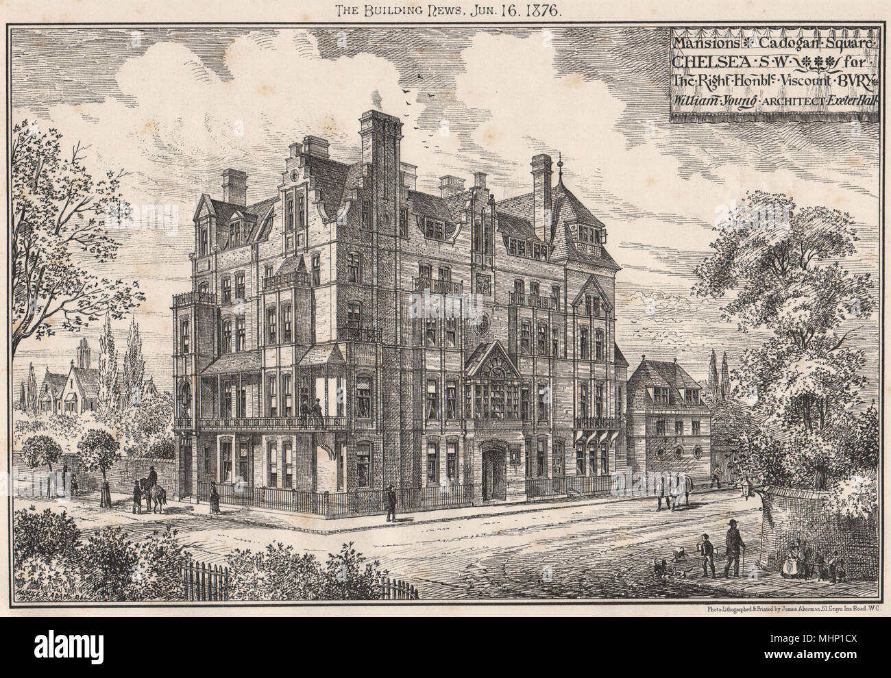 Villen, Cadogan Square, Chelsea (Viscount Bury); William jungen Architekten 1876 Stockfoto