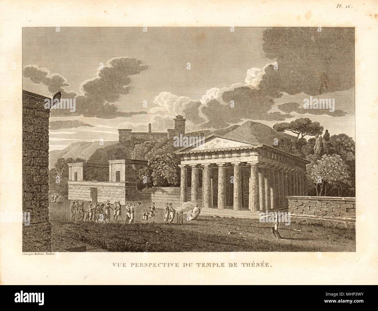 Athen. Tempel des Hephaistos Perspektive. Temple de Thésée". Theseion 1832 Stockfoto
