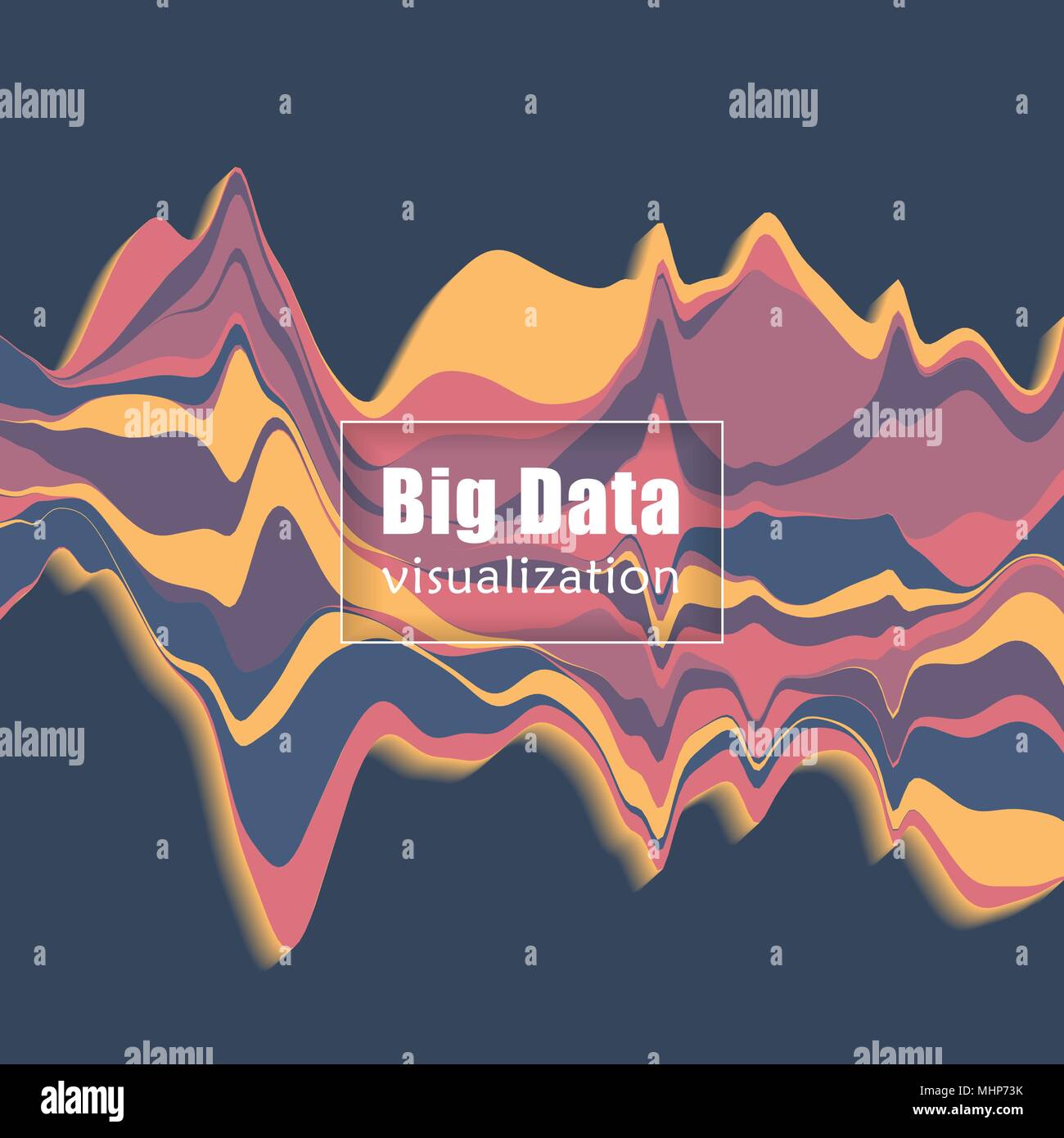 Grosse Daten Visualisierung. Stream graph. Vector Illustration. Stock Vektor