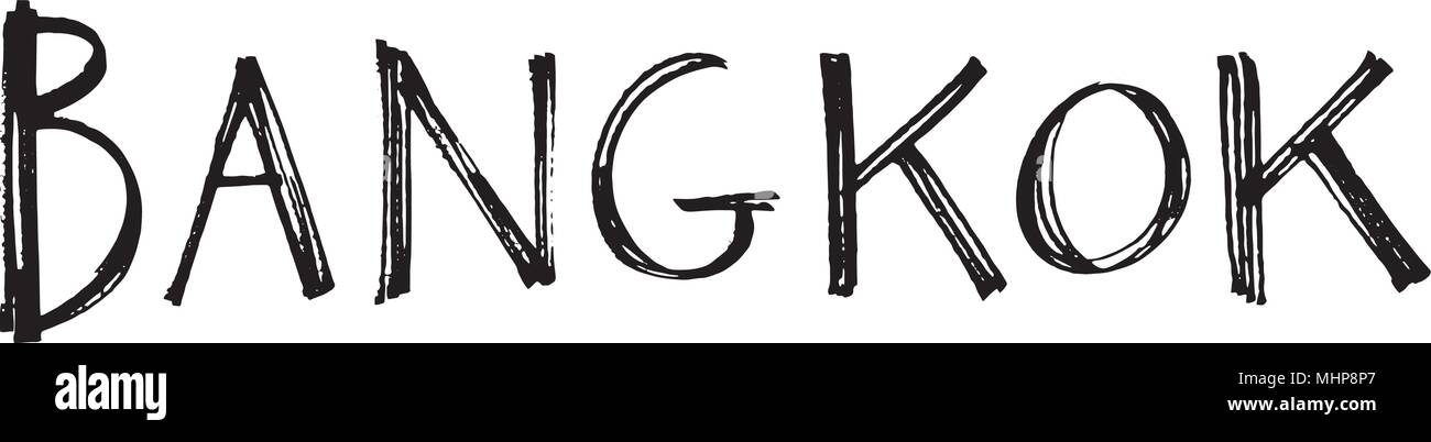 Typografie Slogan. Hand Bangkok Vektor für t-shirt Druck gezeichnet. Stock Vektor