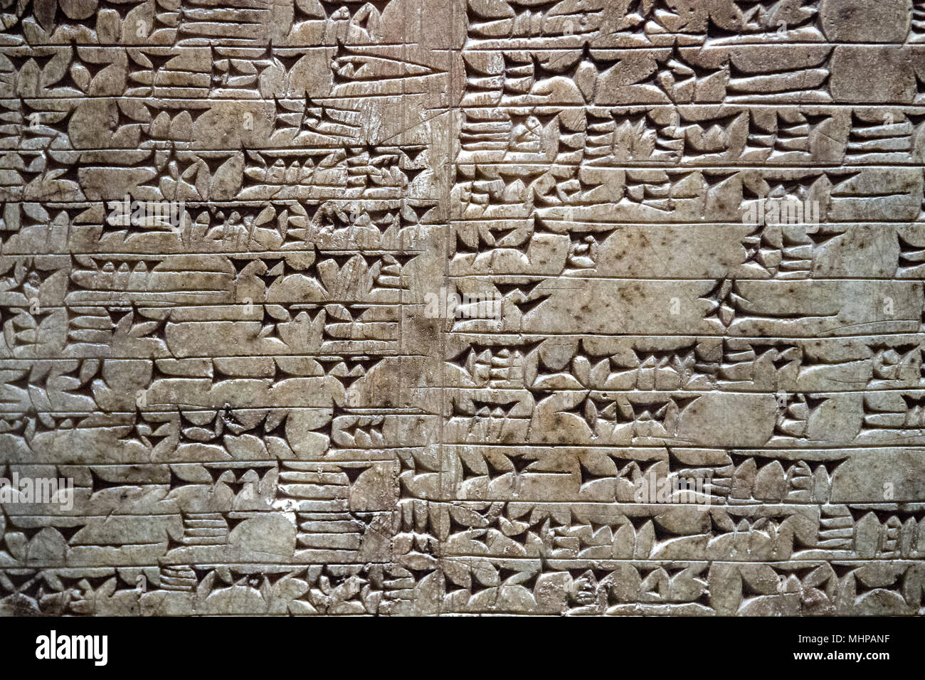 Babylonisch-assyrischen Inschriften auf Stein Stockfoto