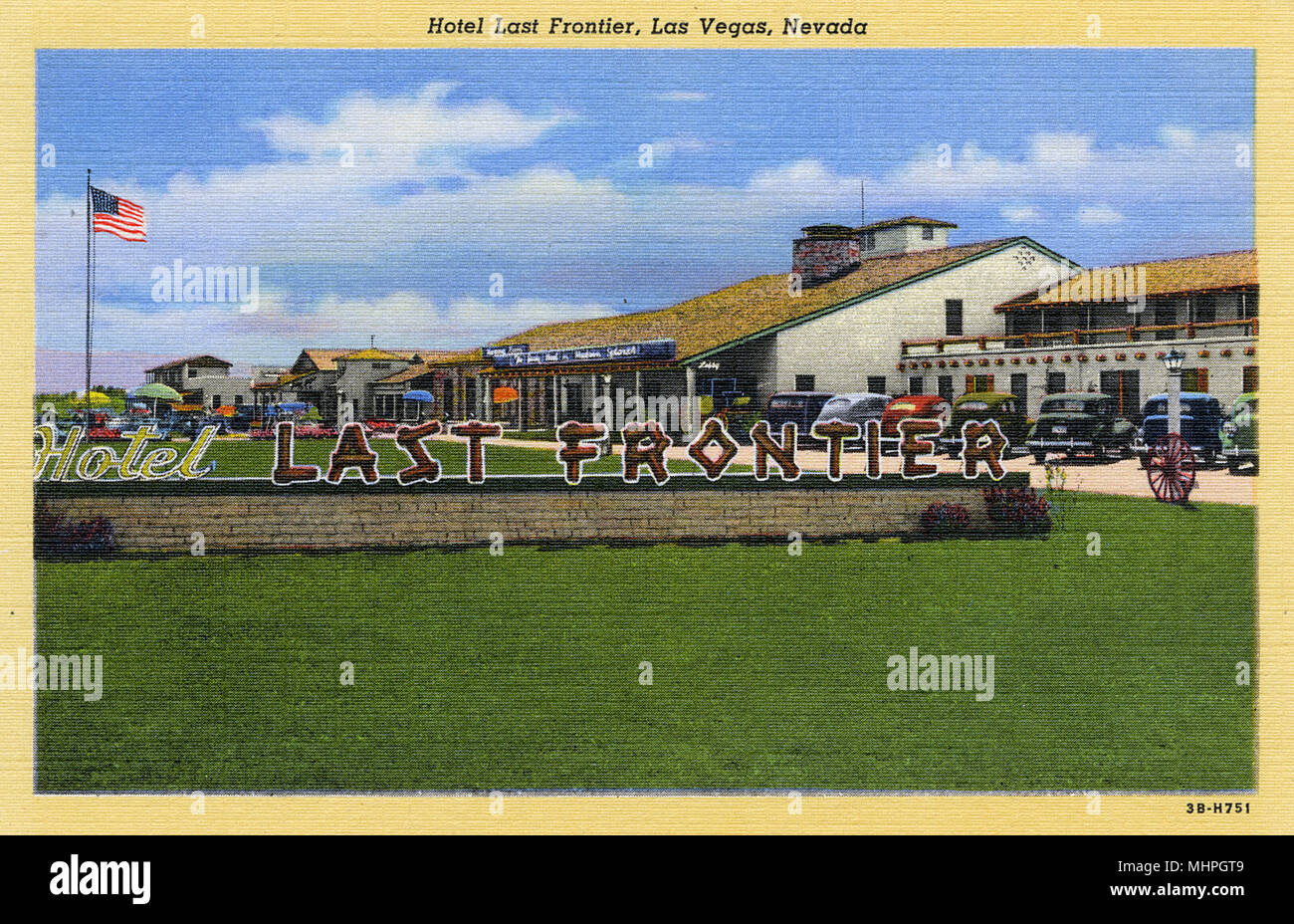 Hotel Last Frontier, Las Vegas, Nevada, USA. Datum: 1943 Stockfoto