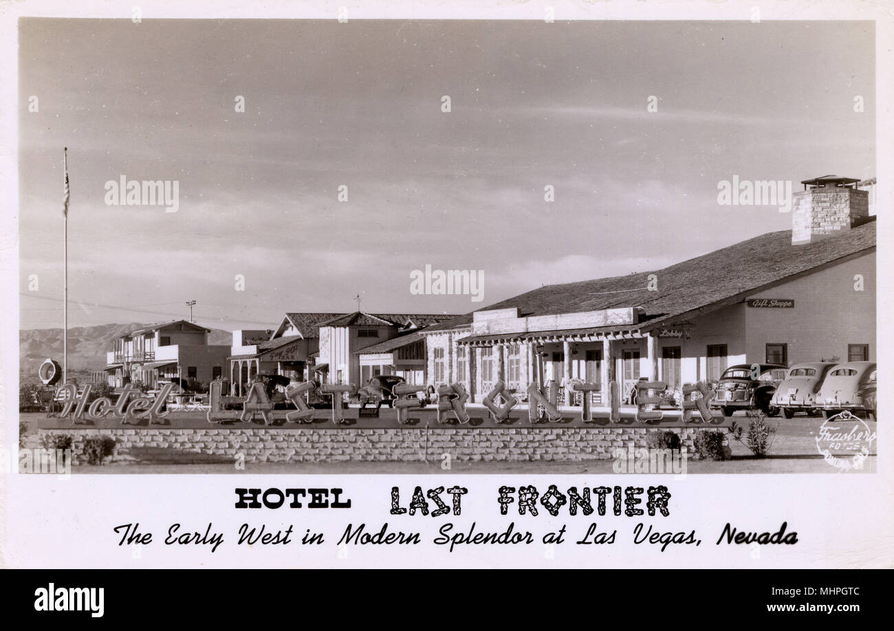 Hotel Last Frontier, Las Vegas, Nevada, USA --Die frühen West in modernem Glanz. Datum: ca. 1943 Stockfoto