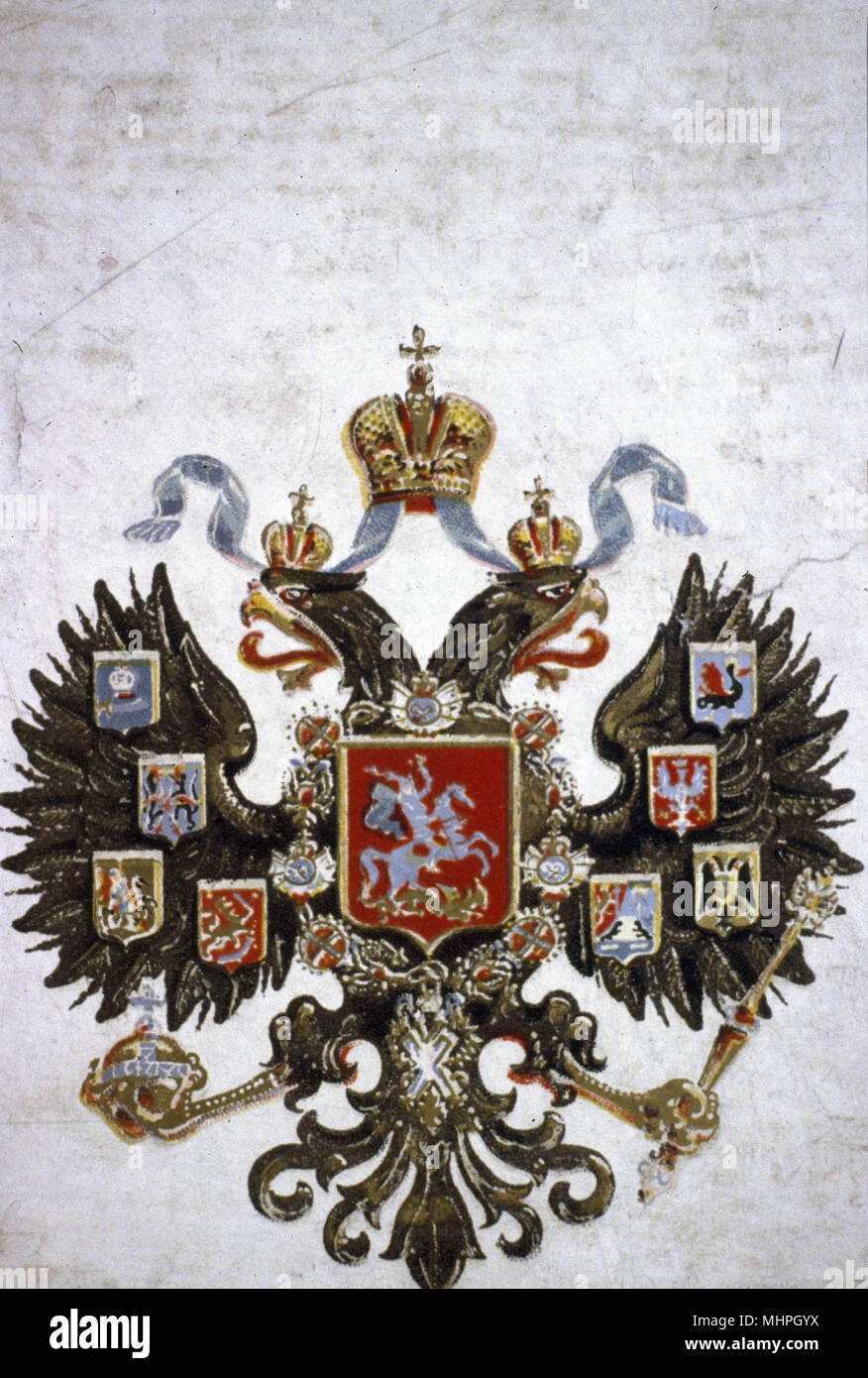 Die imperialen russischen Wappen (Romanov Familie), ein doppelköpfiger