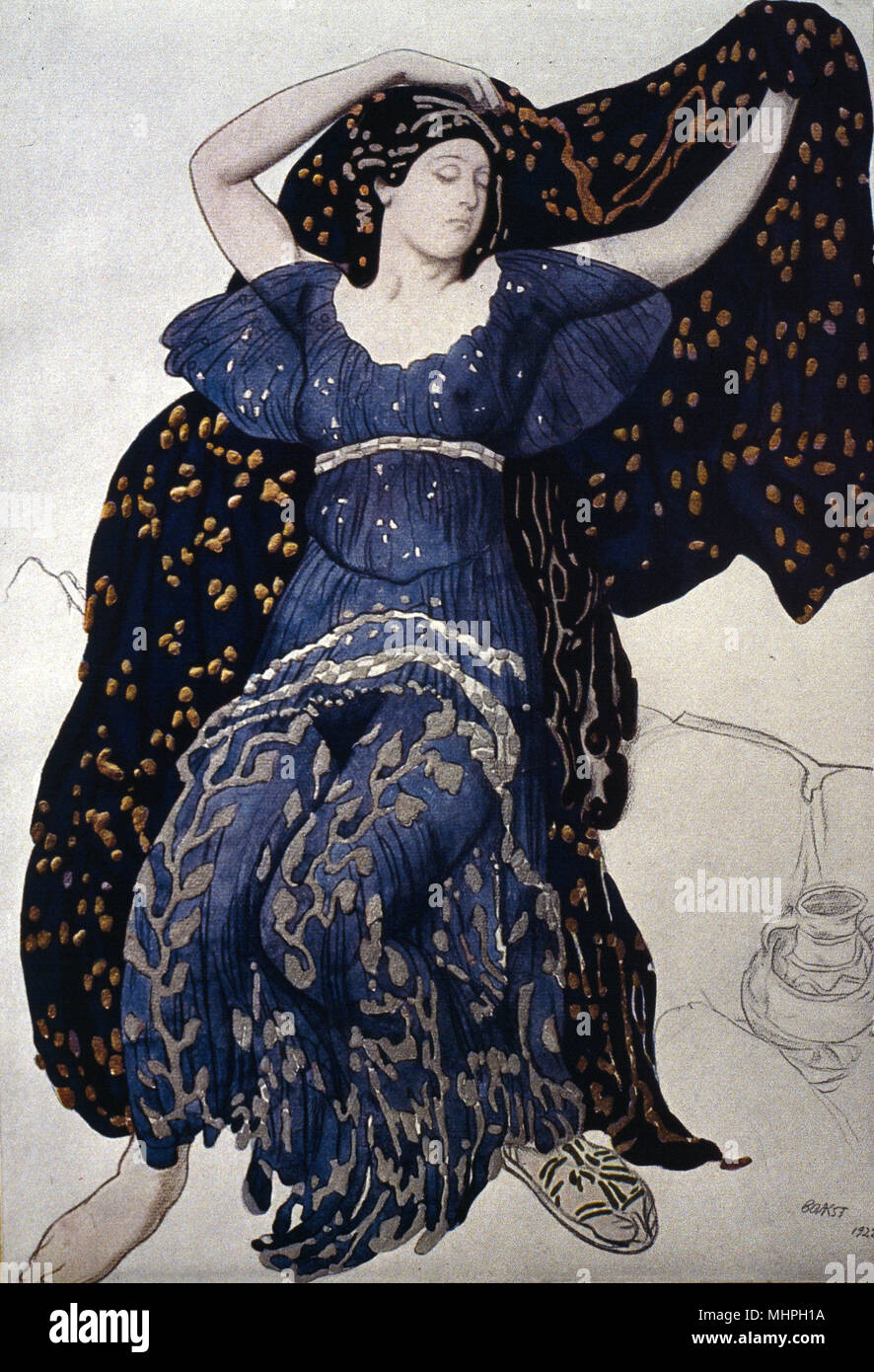 Kostümdesign von Bakst für das Ballett Narcisse et Echo Stockfoto