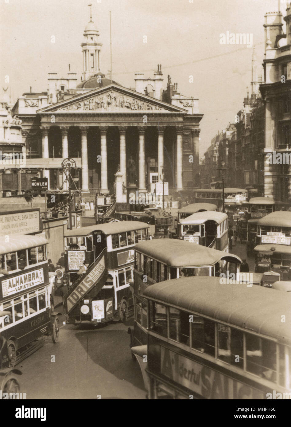 Verkehrsstau, Bank von England, City of London Stockfoto