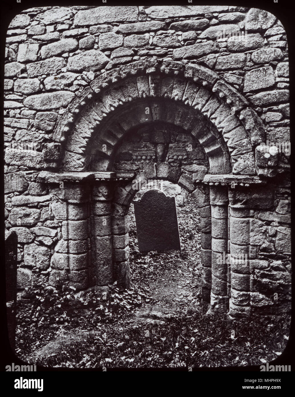 Norman Doorway, Ullard Church, County Kilkenny, Irland Stockfoto