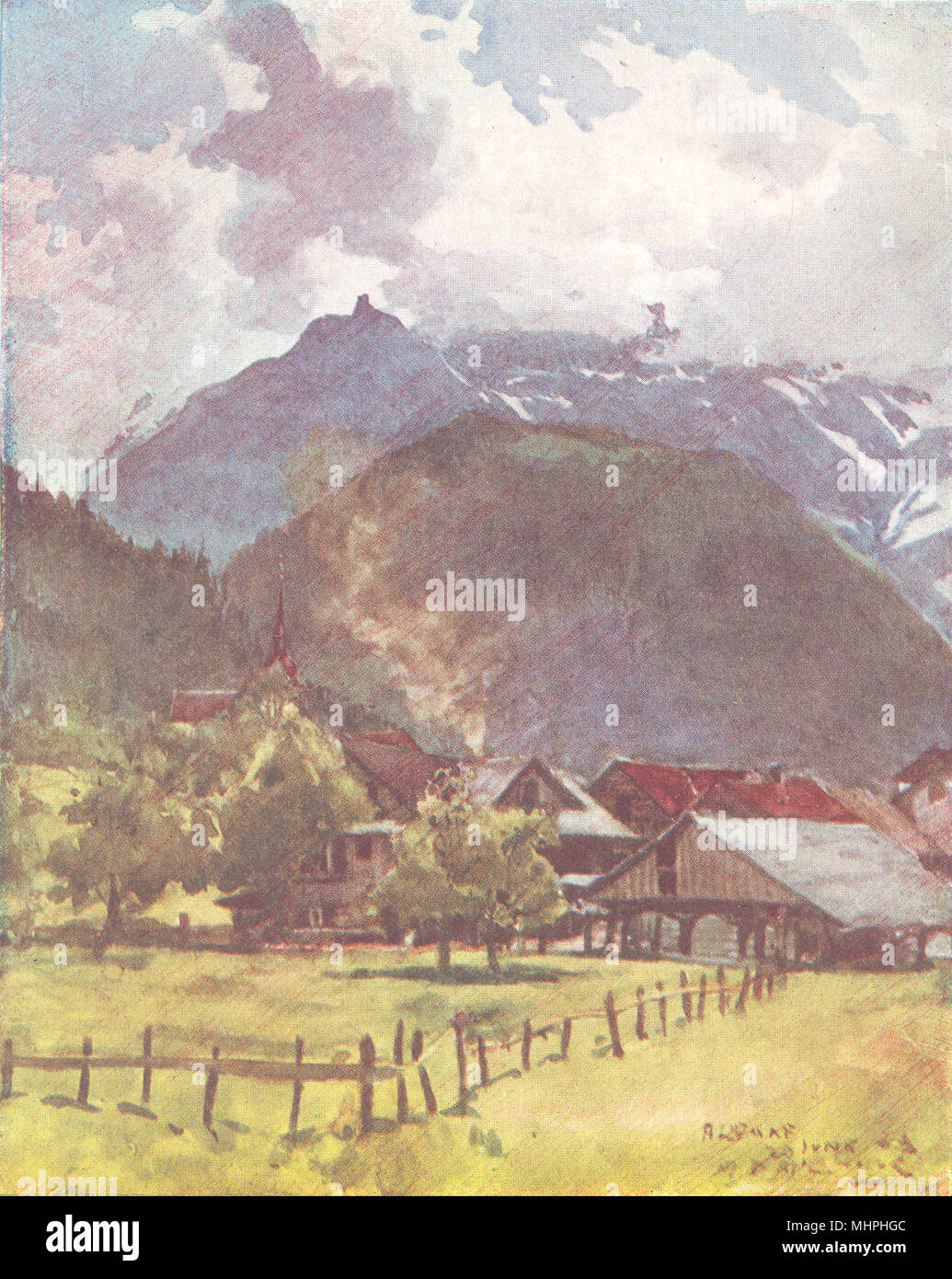 Die Schweiz. Altdorf 1917 alte antike vintage Bild drucken Stockfoto