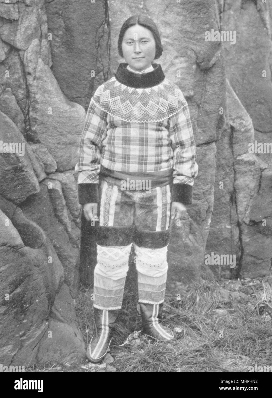 Arktis Amerika. Ein Grönland Schönheit. Tkerasak, North West. Eskimo/Dänemark 1900 Stockfoto