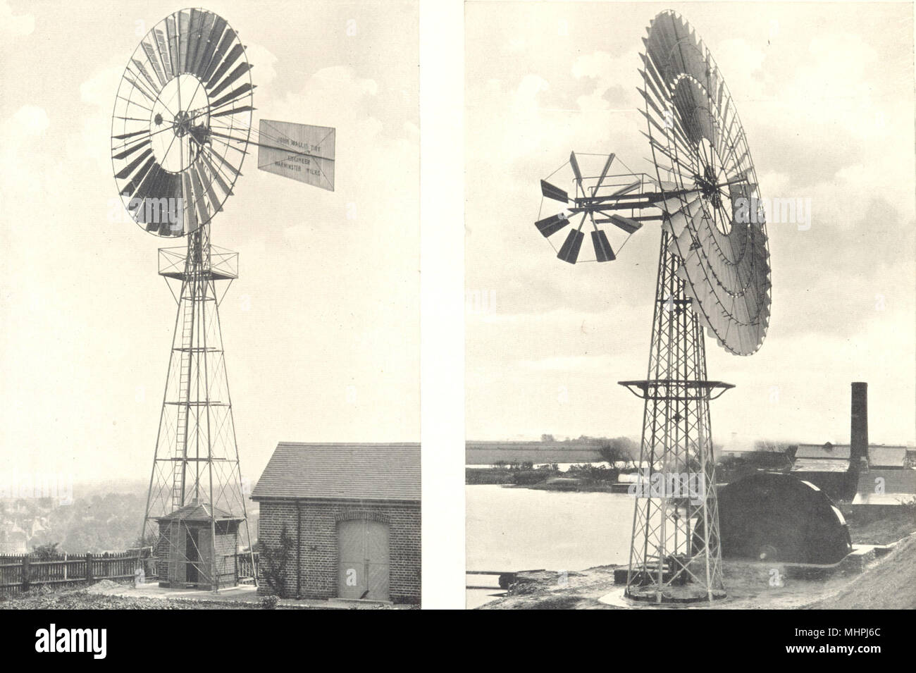Windmühlen. Direkt wirkende; Fahren, ein coop-Rad' Lift für Entwässerung 1912 Stockfoto