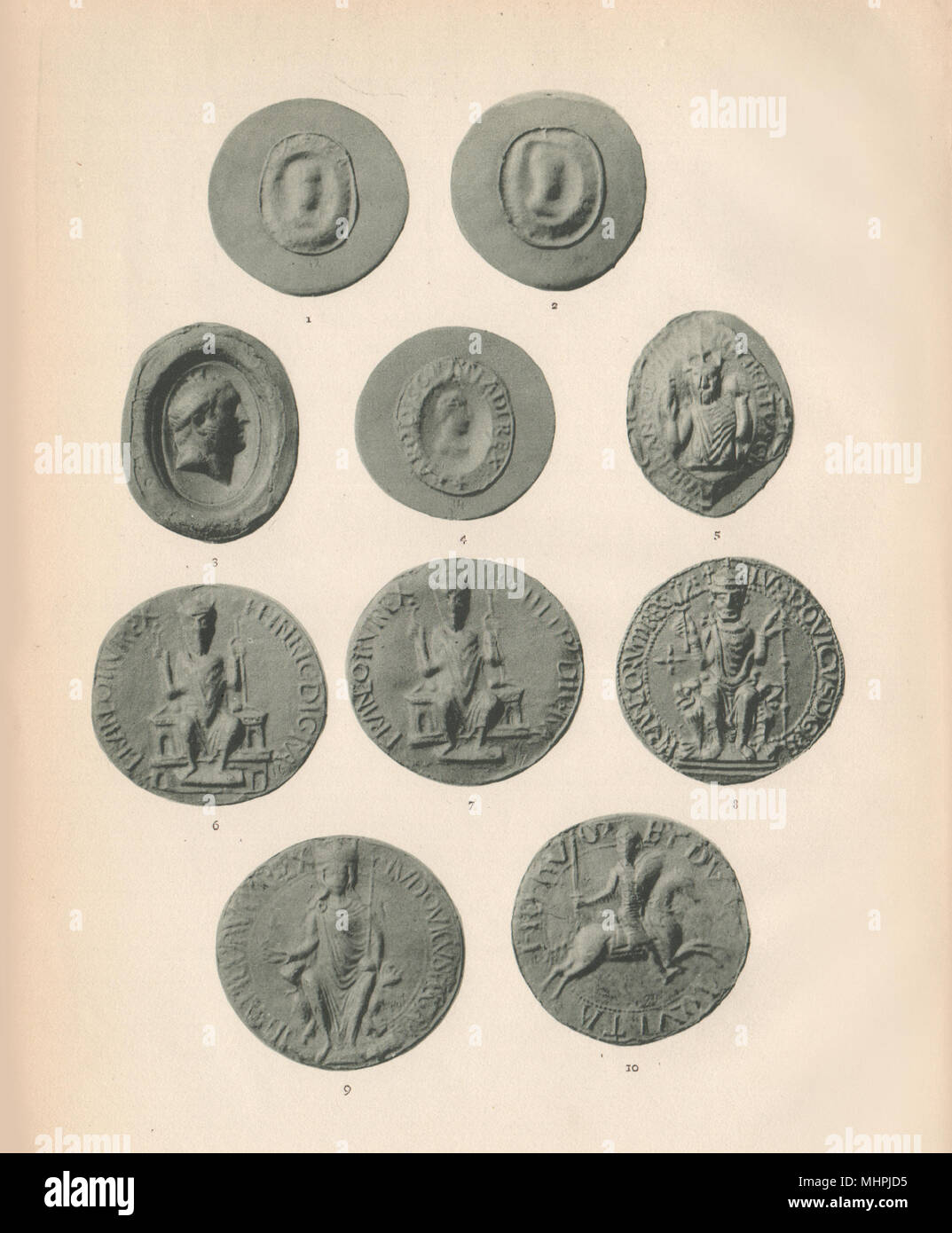 Französische DICHTUNGEN 840-1180. Charles Louis II VI VII Odo Kapetinger Robert Henri 1907 Stockfoto