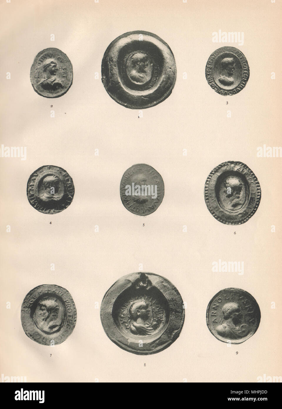 SOVEREIGNS DICHTUNGEN 8-9 C. Karl Louis Lothaire Louis Charles Arnolf 1907 Stockfoto