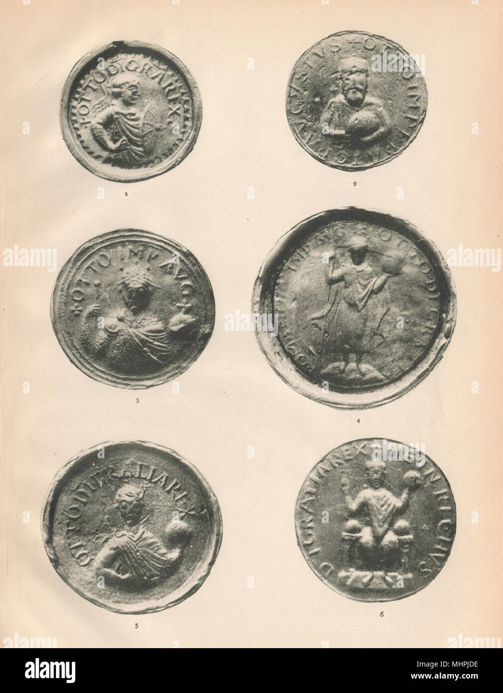 Deutsche Herrscher DICHTUNGEN 936-1024. König Otto große I II III Kaiser Heinrich 1907 Stockfoto