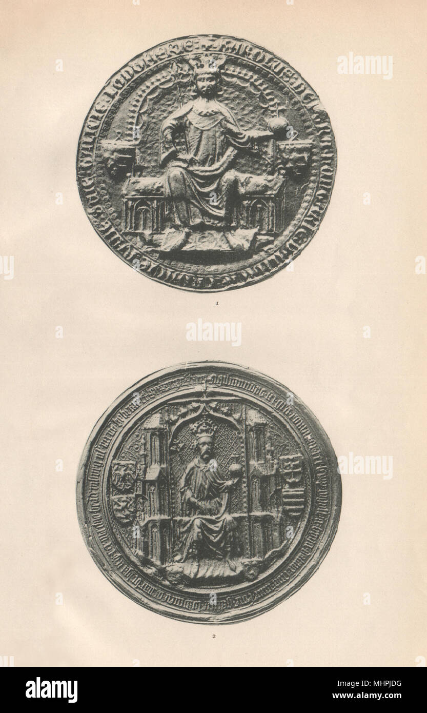 Heiligen Römischen Kaiser Dichtungen. Carolus Karl IV 1346-1378. Sigismund. 1410-1418 1907 Stockfoto