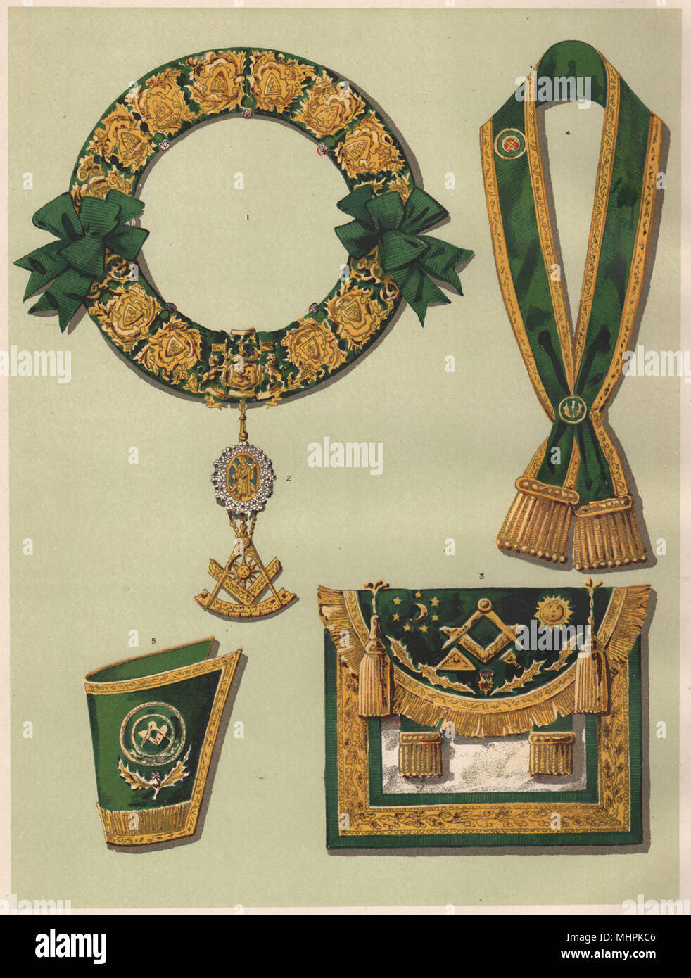 Freimaurerei Bekleidung & Regalia, Grand Master Mason, Grand Lodge in Schottland 1882 Stockfoto