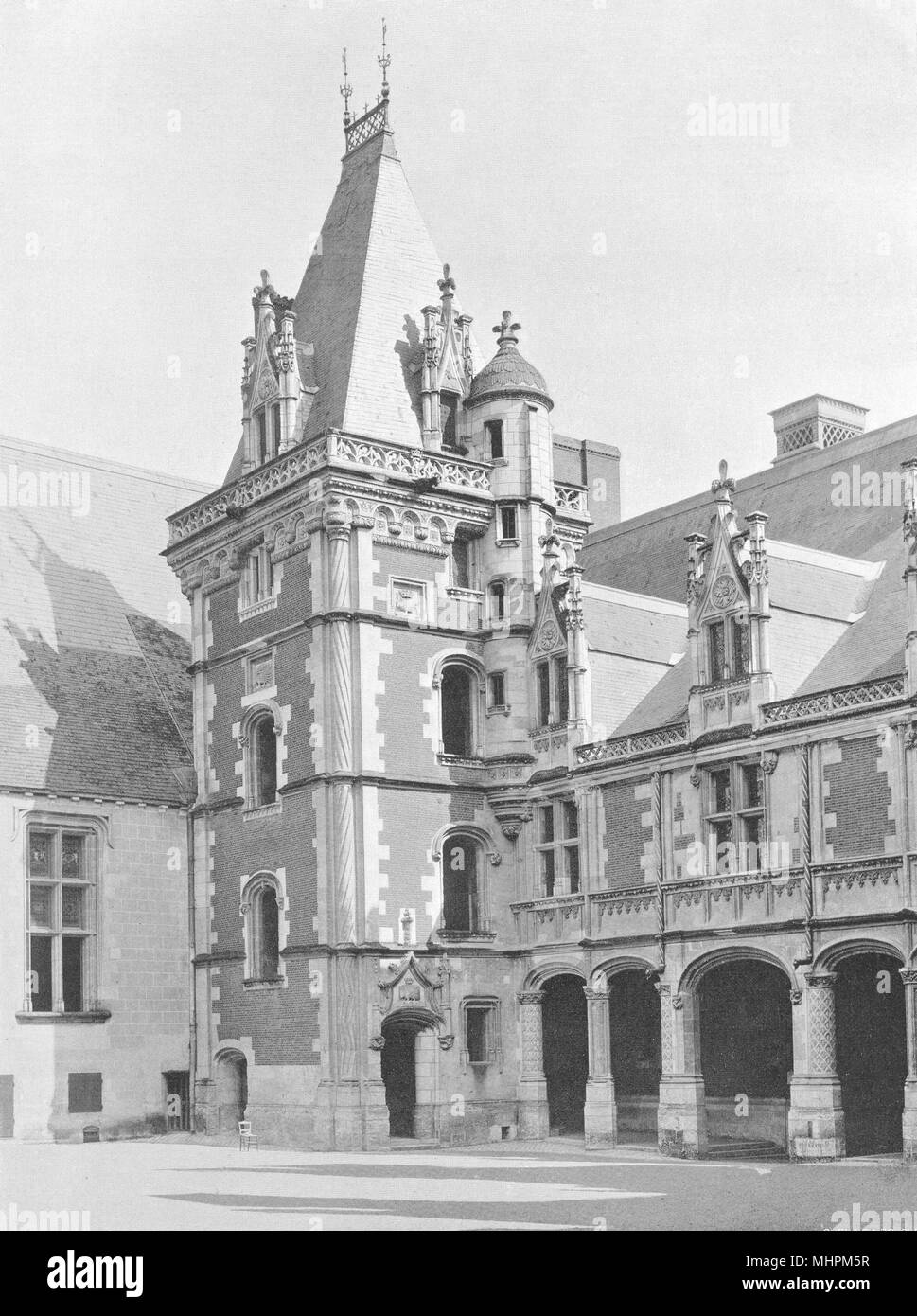 LOIR-ET-CHER. Pavillon d'angle, au Château de Blois 1903 alten, antiken Drucken Stockfoto