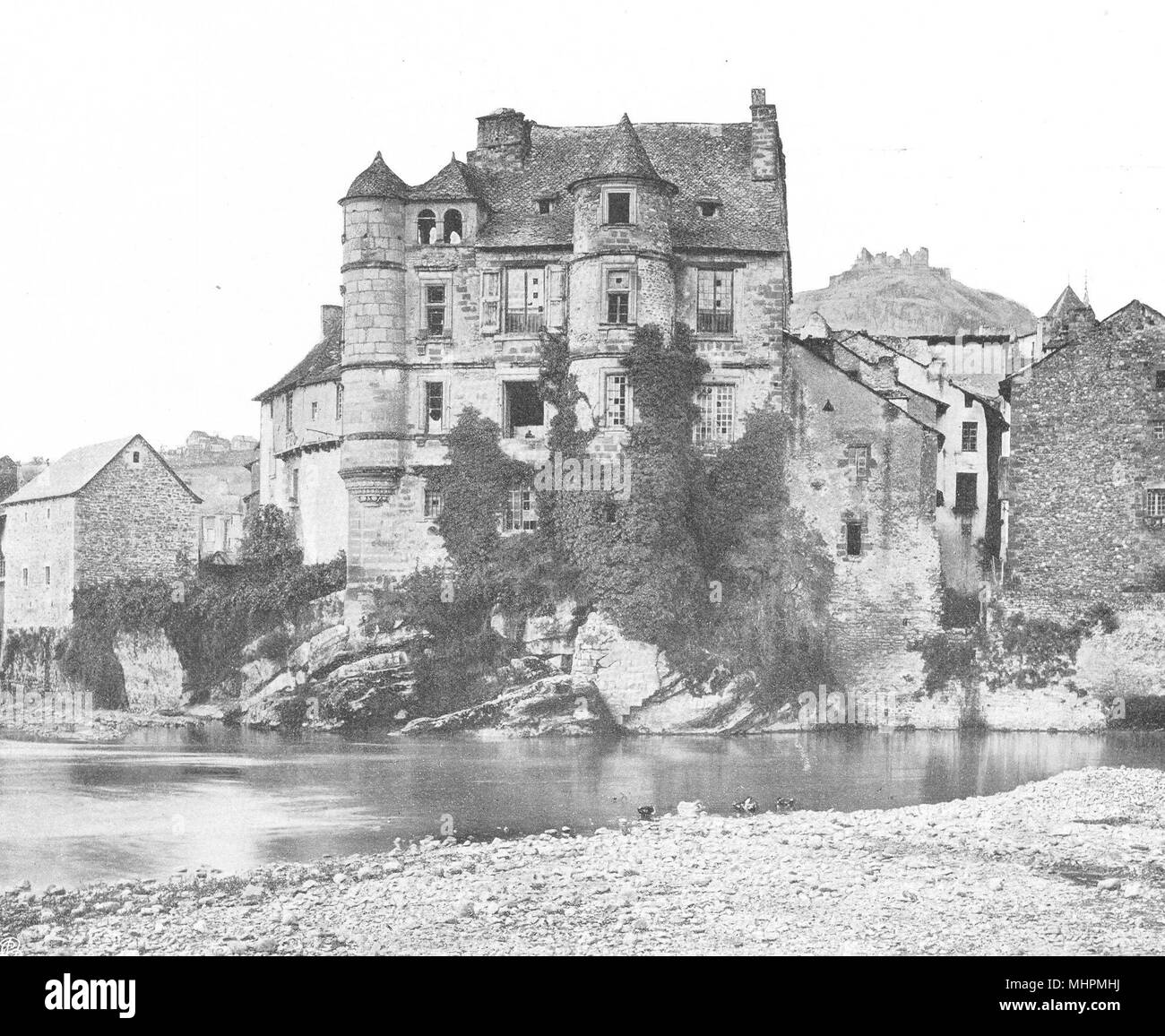 AVEYRON. Espalion - Le Vieux chàteau 1903 alte antike vintage Bild drucken Stockfoto