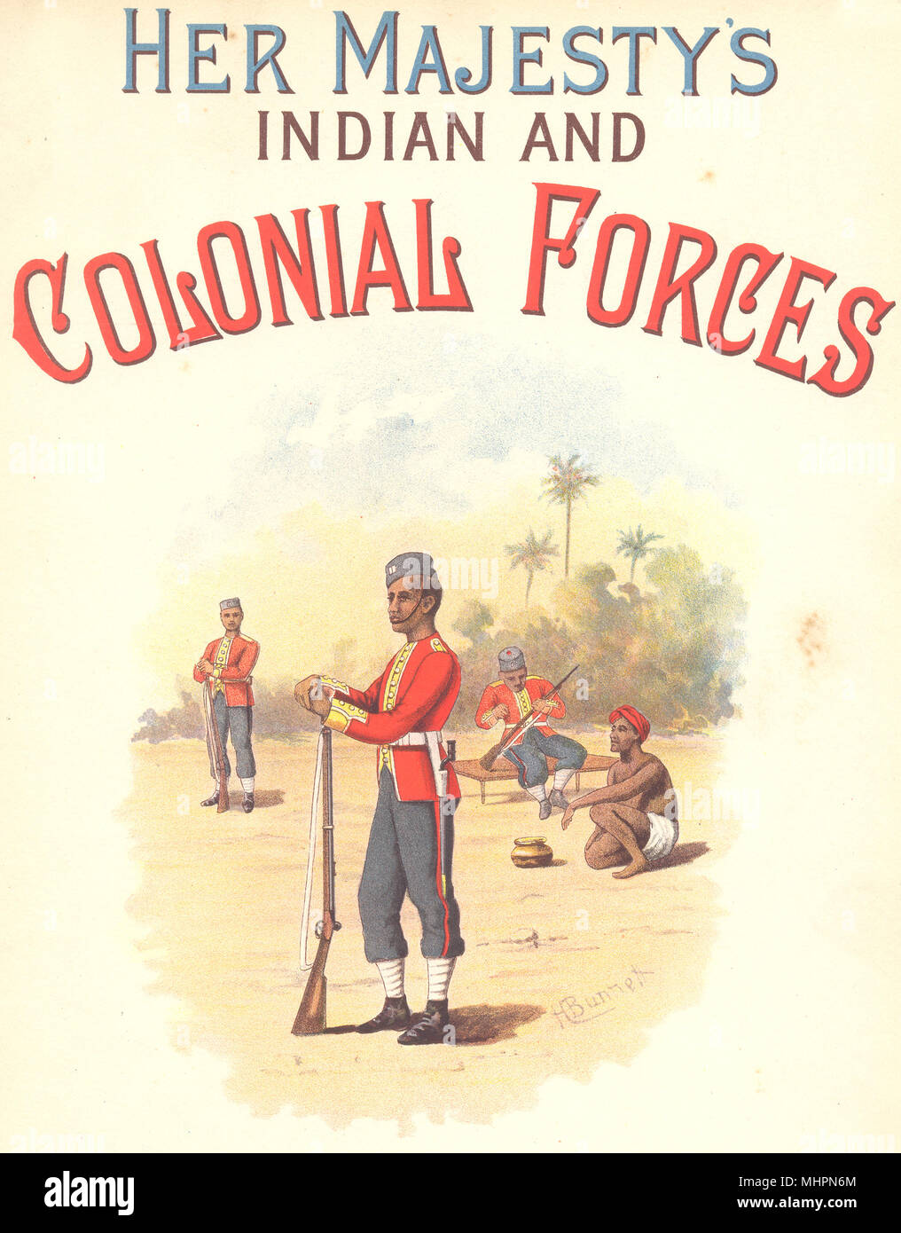 BRITISH INDIAN ARMY Uniformen. Der 11-Bengalen Native Infanterie Regiment 1890 Stockfoto