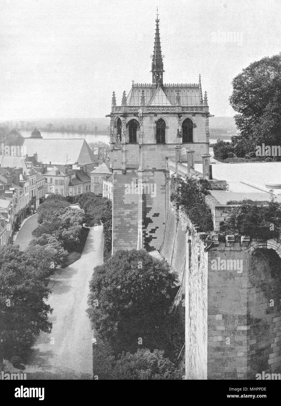 INDRE-ET-LOIRE. Chapelle Saint-Hubert, à Amboise 1903 alten, antiken Drucken Stockfoto