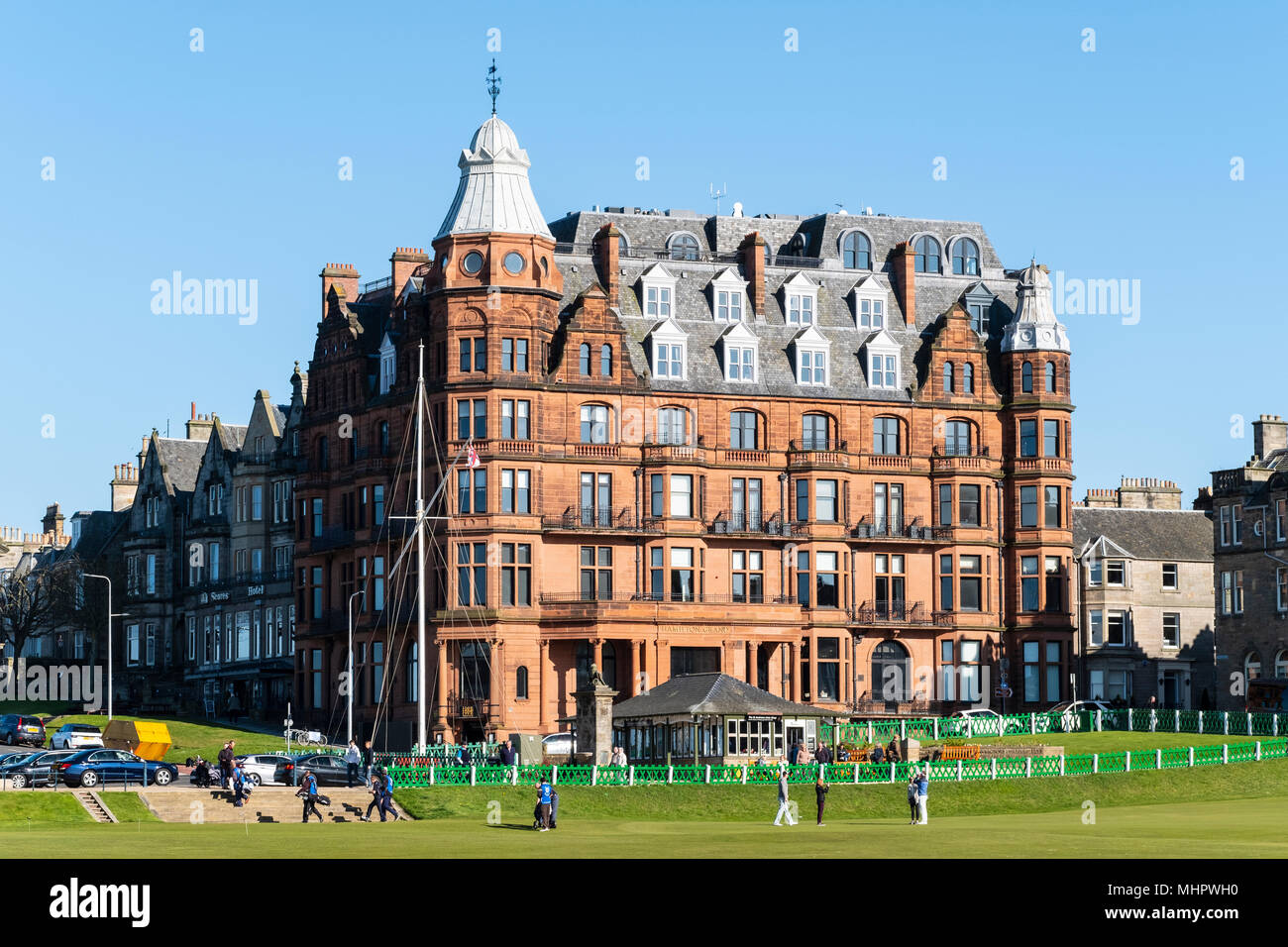 Hamilton Grand Luxury Apartment Gebäude neben Old Course in St Andrews, Fife, Schottland, Großbritannien. Stockfoto
