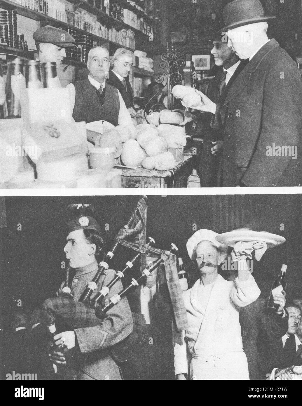 HAGGIS. Caledonian Banquet" Große Häuptling o'pudden Rasse' 1926 alten Drucken Stockfoto
