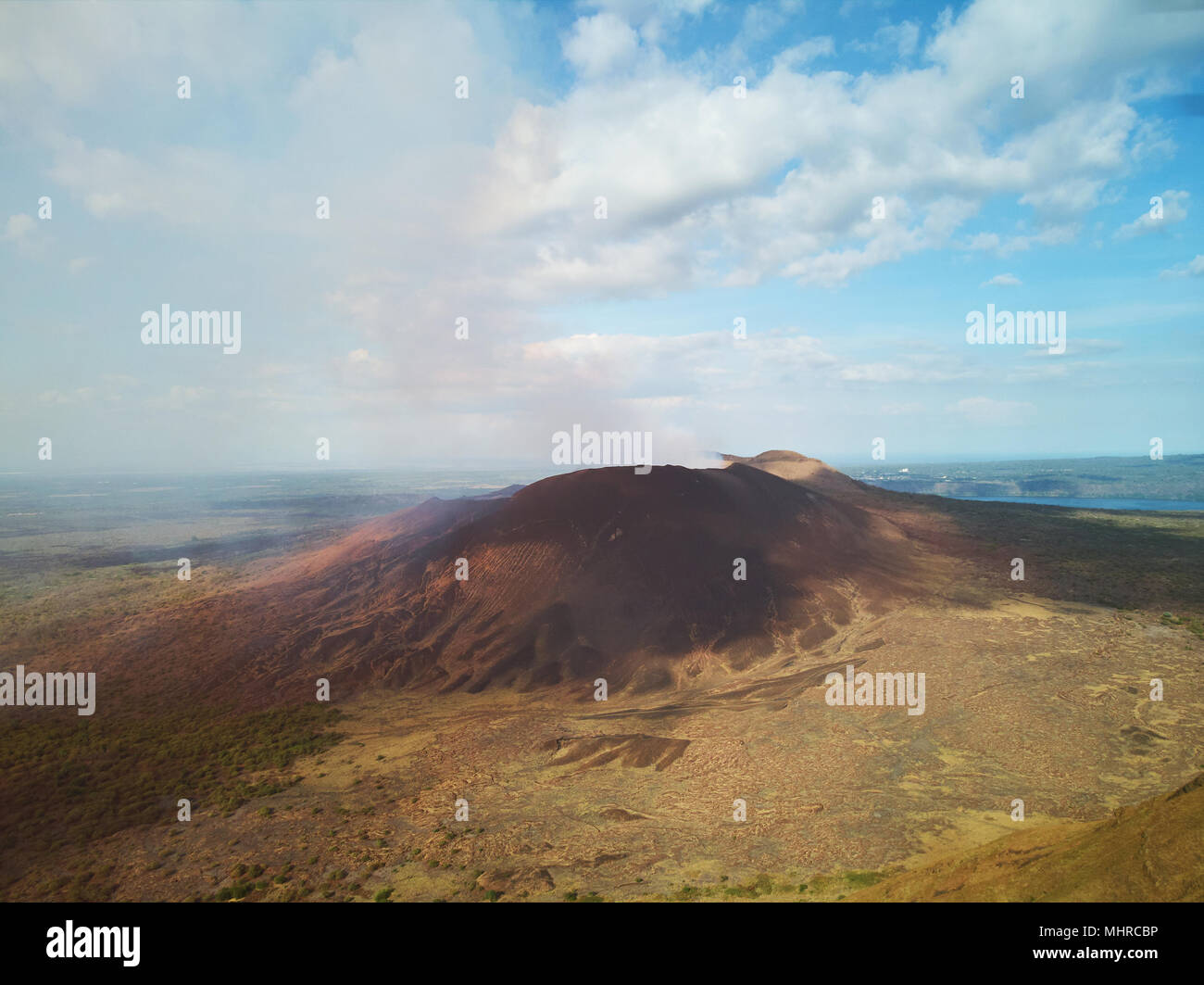 Bunte aktiven Vulkan Hintergrund. Nicaragua Natur Landschaft Stockfoto